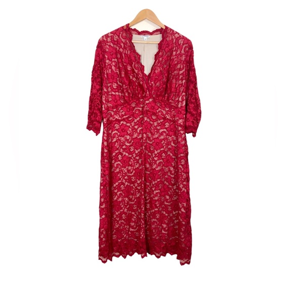 Kiyonna Mademoiselle Lace Cocktail Dress in Pinot Noir Size 18-20 - Picture 2 of 8